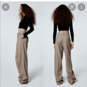 Zara full length pants plaid